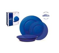 Shein ARISE - Duralex Lys Vajilla de Vidrio 12 Piezas - 4 Platos Llanos (23,5 cm), 4 Platos Hondos (19,5 cm) y 4 Platos de Postre (19 cm), Resistente, Fácil