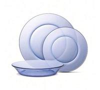 Shein ARISE - Duralex Lys Vajilla de Vidrio 12 Piezas - 4 Platos Llanos (23,5 cm), 4 Platos Hondos (19,5 cm) y 4 Platos de Postre (19 cm), Resistente, Fácil