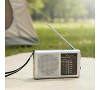 Shein ARISE - Mini Radio Portátil FM/AM Recargable con Luz LED | Tamaño Compacto 12*2.7*6.9 cm | Fácil de Llevar | Ideal para Hogar, Camping o Emergencias -