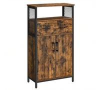 Shein Armario Almacenaje, Armario Aparador, Estante Ajustable y Cajón, Armario de Baño, Estructura de Acero, para Salón Cocina, Estilo Industrial, Marrón Rú