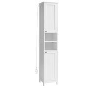 Shein Armario de Baño Alto con Iluminación, Armario de Almacenaje Delgado, con Estantes Ajustables, Compartimentos Abiertos, para Espacios Pequeños, Moderno