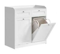 Shein Armario de Baño con Cesto Ropa Sucia, Mueble de Baño con 2 Cajones y 2 Cestas de Ropa Sucia, Bolsas Interiores Extraíbles con Asas, 40 x 78,9 x 80,2 c