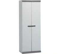 Shein Armario Escobero de Jardín Tavira 2 62,5x39x169 cm Fabricado en Resina | 3 Estantes que Soportan 10 kg | Armario Alto Multiusos para Exterior e Interi