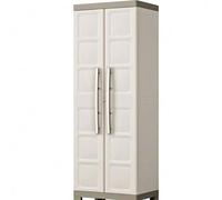 Shein Armario Excellence Escobero|Armario Escobero de almacenaje|Resina|2 Puertas y 4 Baldas, 3 Regulables en Altura y 1 Fija|Color |182 x 65 x 45 cm