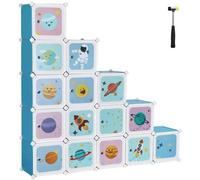 Shein Armario Modular Infantil de 15 Cubos, Organizador Modular para niños, Estantes de Cubo de plástico, con Puertas, para Ropa, Zapatos, Juguetes, 153 x 3