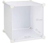 Shein Armario modular Relaxdays con 14 compartimentos y 2 barras, plástico, blanco, 180 x 145 x 36,5 cm, 36,5 x 145 x 180 cm