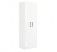 Shein Armario, Mueble Auxiliar Multiusos, Cocina Blanco Mate 2 Puertas Abatibles 4 Espacios Interiores 1 Espacio Alto para Escoba 61x31.8x170 cm Montaje Kit