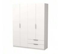 Shein Armario Mueble Dormitorio Ghost 4 Puertas 2 Cajones Melamina Blanco Moderno Amplio Ancho 157.3x51.1 cm Almacenamiento Vestuario Matrimonio Juvenil Inc