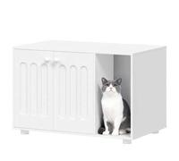 Shein Armario para gatos, mueble para arenero, 80 x 48 x 51 cm, caseta para gatos con puerta y separador, diseño moderno, armario robusto para gatos con pat
