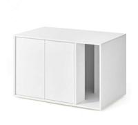 Shein Armario para gatos sin herramientas, para gatos grandes, puertas push-to-abiertas, mesa auxiliar, minimalista, montaje sin herramientas, color blanco