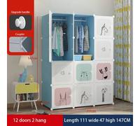 Shein Armario para niños, organizador de almacenamiento modular de dibujos animados DIY con puertas, diseño apilable que ahorra espacio, cómoda portátil con