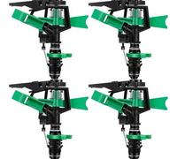 Shein Aspersores de impulso de plástico de 1/2 pulgada, ajustables de 0 a 360 grados, con pulsación y oscilación, para riego de jardín y césped (paquete de