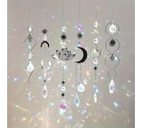 Shein Atrapa sol, 6 piezas de cristales coloridos atrapa sol colgantes para ventana, bola de cristal prisma, colgante para hacer arco iris, para decoración