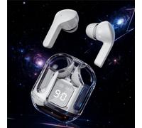 Shein Auriculares Bluetooth con pantalla digital transparente Batería de larga duración Auriculares inalámbricos intrauditivos con cancelación de ruido Soni