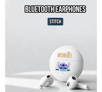 Shein Auriculares Bluetooth K26 con estuche de carga con diseño de dibujos animados adorables (por ejemplo, Stitch), auriculares inalámbricos semi-in-ear bl