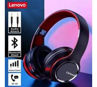 Shein Auriculares Bluetooth Lenovo HD200, plegables, supraaurales, inalámbricos, con cancelación de ruido, estéreo HIFI, para juegos