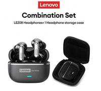 Shein Auriculares Bluetooth Lenovo LE208 y Bolsa de Almacenamiento de Auriculares, Conexión Rápida 6.0, Larga Duración de Batería, Alta Calidad de Sonido Hi