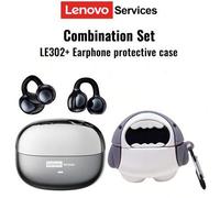 Shein Auriculares Bluetooth Lenovo LE302 con estuche protector, estilo gancho para la oreja, sonido envolvente, audio de alta fidelidad, baja latencia, músi