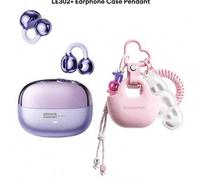 Shein Auriculares Bluetooth Lenovo LE302 con estuche protector y colgante, diseño clip-on de oído abierto con sonido estéreo panorámico envolvente, baja lat