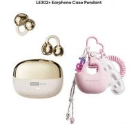 Shein Auriculares Bluetooth Lenovo LE302 con estuche protector y colgante, diseño de clip abierto para oreja con sonido estéreo envolvente, baja latencia pa