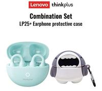 Shein Auriculares Bluetooth Lenovo LP25 con estuche protector, auriculares deportivos de conducción ósea, Bluetooth 5.4, sonido envolvente, cancelación de r