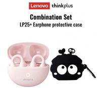 Shein Auriculares Bluetooth Lenovo LP25 con estuche protector, auriculares deportivos de conducción ósea, Bluetooth 5.4, sonido envolvente, cancelación de r