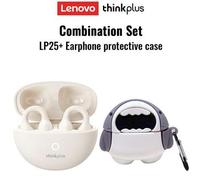 Shein Auriculares Bluetooth Lenovo LP25 con estuche protector, auriculares deportivos de conducción ósea, Bluetooth 5.4, sonido envolvente, cancelación de r