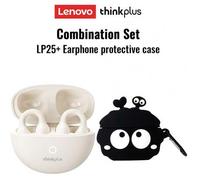 Shein Auriculares Bluetooth Lenovo LP25 con estuche protector, auriculares deportivos de conducción ósea, Bluetooth 5.4, sonido envolvente, cancelación de r