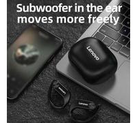 Shein Auriculares Bluetooth Lenovo LP7, estilo de oreja colgante, sonido envolvente estéreo, música y juegos, baja latencia, micrófono, resistente al sudor,