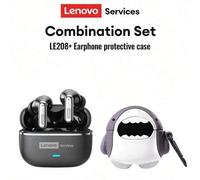 Shein Auriculares Bluetooth minimalistas de negocios Lenovo LE208 y estuche protector, Bluetooth 6.0 conexión instantánea, baja latencia, alta calidad de so