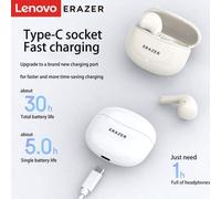 Shein Auriculares Bluetooth semi-in-ear Lenovo ERAZER ETK-A01 V5.3 TWS Últimos estéreo inalámbricos Modo múltiple Juegos Deportes al aire libre Llamada HD L