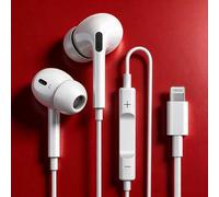 Shein Auriculares con cable con puerto Lightning, control remoto, control de música y llamadas, compatibles con 14/13/12/11/XR/XS/X/8/SE/Pro/Pro Max, todos