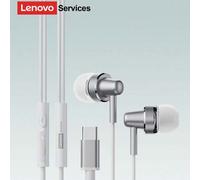 Shein Auriculares con cable Lenovo YF21, calidad de sonido HIFI con conexión Type-C, diseño intraural a prueba de ruido y cómodo, para juegos y música, cont