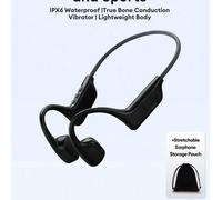 Shein Auriculares de conducción ósea Lenovo S102 IPX6 resistentes al agua con bolsa de almacenamiento, diseño de oído abierto, Bluetooth 6.0 con llamadas de