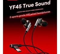 Shein Auriculares deportivos con cable Lenovo YF45, audio HIFI de alta calidad de 120 cm, para escuchar música diaria, micrófono de alta definición para lla