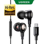 Shein Auriculares estéreo con graves UGREEN Type C In-Ear para teléfonos celulares, auriculares con cable, auriculares de metal HIFI con micrófono para telé