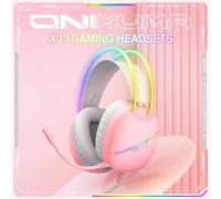 Shein Auriculares estéreo LED Kinglucky, auriculares con cable y micrófono, auriculares para transmisión en vivo, auriculares plegables over-ear para juegos