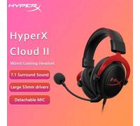 Shein Auriculares gaming HyperX Cloud 2 con sonido envolvente 7.1, estructura de aluminio duradera y micrófono desmontable para PC/PS, auriculares con cable