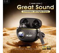 Shein Auriculares inalámbricos Bluetooth Acer Ohr544, diseño semi-in-ear, alta calidad de sonido HIFI, pantalla digital, estuche de carga, estilo retro, 4 h
