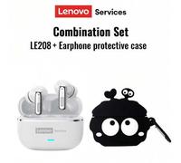 Shein Auriculares inalámbricos Bluetooth de estilo minimalista para negocios Lenovo LE208 con estuche protector, Bluetooth 6.0 de emparejamiento instantáneo