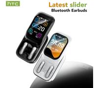 Shein Auriculares inalámbricos Bluetooth de traducción HTC NE48, con pantalla deslizante, batería de larga duración, compatible con 130 idiomas, alta calida