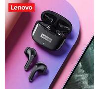 Shein Auriculares inalámbricos Bluetooth V5.1 Lenovo LP40 Pro TWS con micrófono, auriculares intrauriculares deportivos a prueba de agua y con reducción de