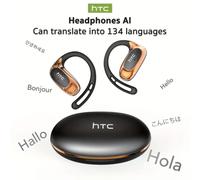 Shein Auriculares inalámbricos HTC NE35 AI con traducción en tiempo real, auriculares de oreja abierta, última versión BT V6.0, reducción de ruido y llamada