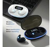Shein Auriculares inalámbricos mini X55 con cancelación de ruido, aptos para deportes, juegos, sueño, Bluetooth, estéreo HiFi, resistentes al agua, cancelac