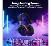 Shein Auriculares inalámbricos para juegos ATTACK SHARK G800, sonido envolvente 7.1, almohadillas de espuma viscoelástica, armazón de aluminio duradero, mic