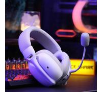 Shein Auriculares inalámbricos para juegos L80PRO Lightseed Tech con micrófono dual integrado + desmontable, auriculares ligeros con conexión de triple modo