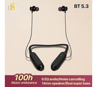 Shein Auriculares inalámbricos tipo collar D8 con sonido superior, mejores auriculares inalámbricos, larga duración de batería, auriculares tipo collar Blue