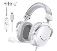 Shein Auriculares para juegos de PC, auriculares USB con sonido envolvente 7.1, micrófono desmontable, caja de control, conector para auriculares de 3,5 mm,