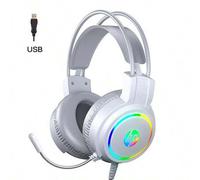 Shein Auriculares para juegos H100, unidad de 50 mm, altavoz grande, micrófono omnidireccional, captación de sonido nítida, iluminación fresca, orejeras com