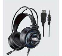 Shein Auriculares para juegos HP, auriculares con sonido envolvente 7.1 USB para PC, conector de auriculares de 3.5 mm, compatible con múltiples dispositivo